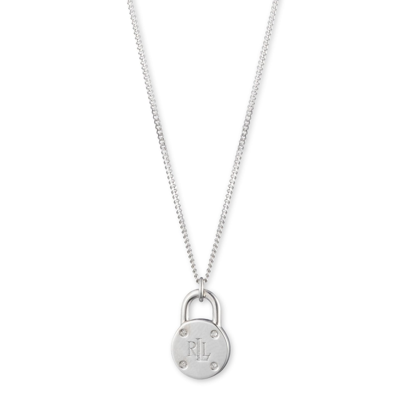 Lauren By Ralph Lauren Lauren By Ralph Lauren Sterling Silver Diamond Padlock Pendant