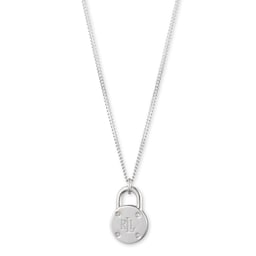 37040112 - Lauren By Ralph Lauren Sterling Silver Diamond Padlock Pendant
