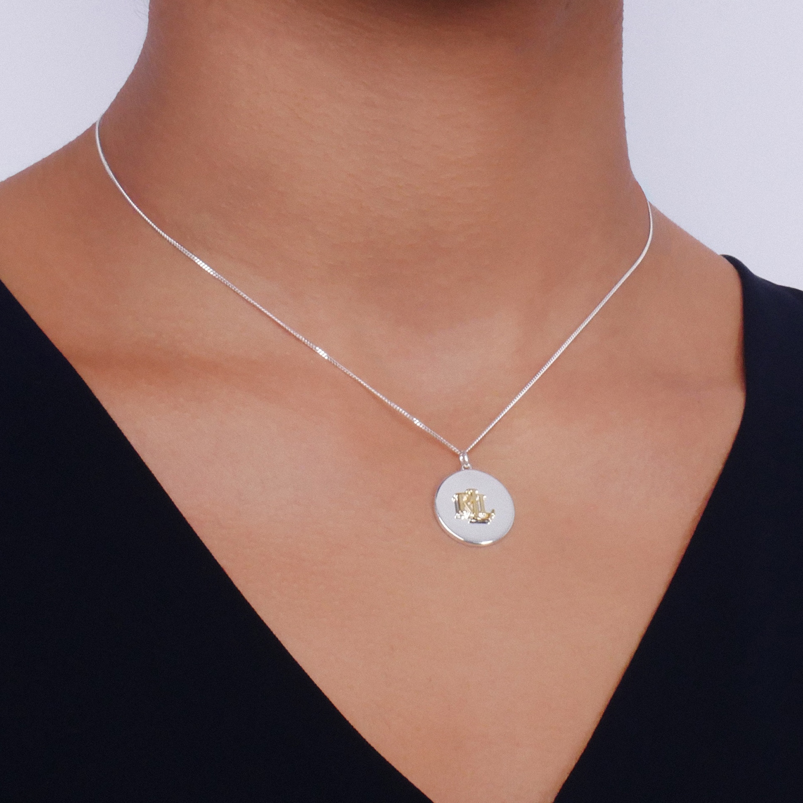 Lauren By Ralph Lauren Lauren By Ralph Lauren Sterling Silver Two Toned Pendant