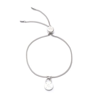 Lauren By Ralph Lauren Lauren By Ralph Lauren Sterling Silver Diamond Padlock Slider Bracelet