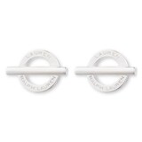 Lauren By Ralph Lauren Lauren By Ralph Lauren Silver Logo Toggle Stud Earrings