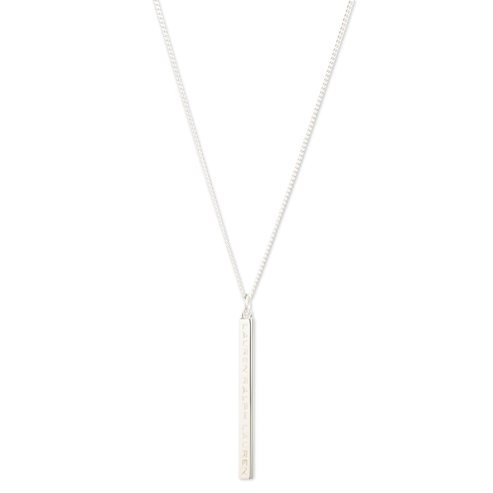 Lauren By Ralph Lauren Lauren By Ralph Lauren Silver 15 Inch Logo Bar Pendant