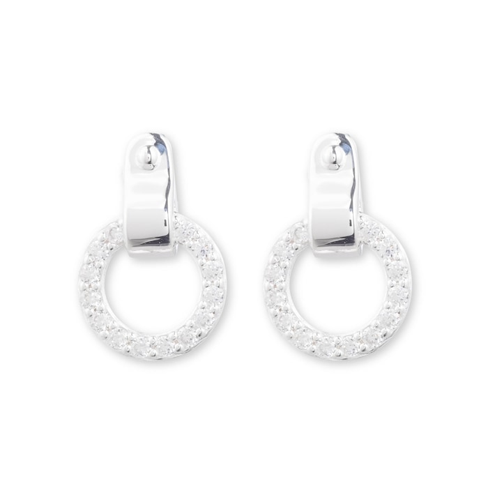 Lauren By Ralph Lauren Lauren By Ralph Lauren Silver Pave Buckle Stud Earrings