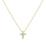Roberto Coin Tiny Treasures 18ct Yellow Gold 0.11ct Diamond Cross Necklace