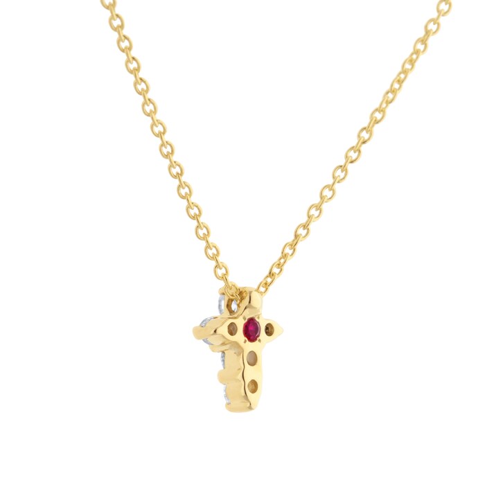 Roberto Coin Tiny Treasures 18ct Yellow Gold 0.11ct Diamond Cross Necklace