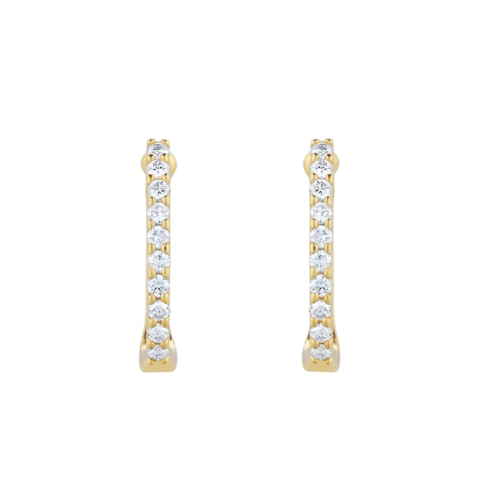 Roberto Coin Perfect Diamond Hoop® 18ct Yellow Gold 0.20ct Diamond Huggie Hoop Earrings