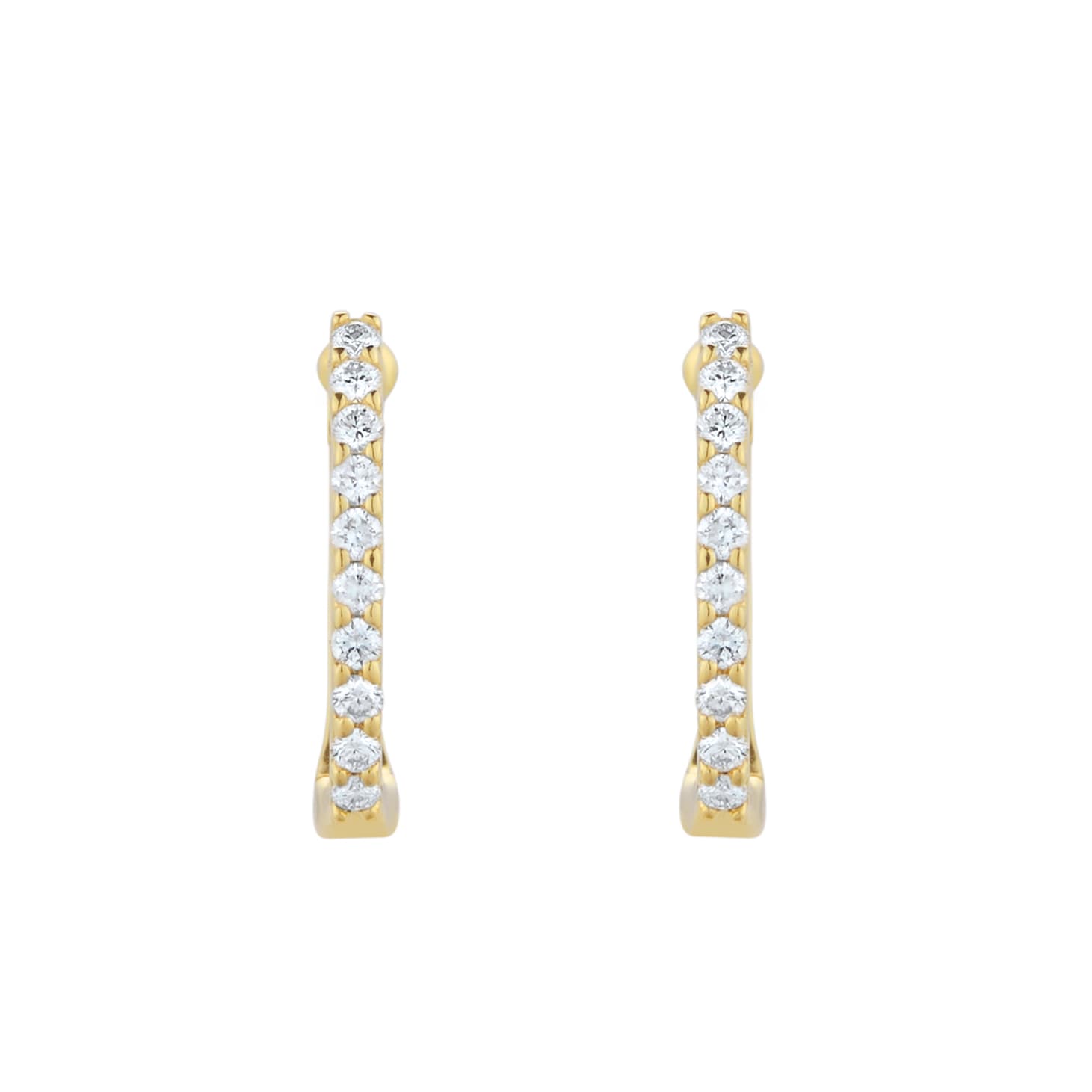 Roberto Coin Perfect Diamond Hoop® 18ct Yellow Gold 0.20ct Diamond Huggie Hoop Earrings