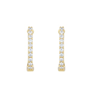 Roberto Coin Perfect Diamond Hoop® 18ct Yellow Gold 0.20ct Diamond Huggie Hoop Earrings