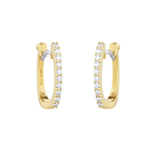 Roberto Coin Perfect Diamond Hoop® 18ct Yellow Gold 0.20ct Diamond Huggie Hoop Earrings