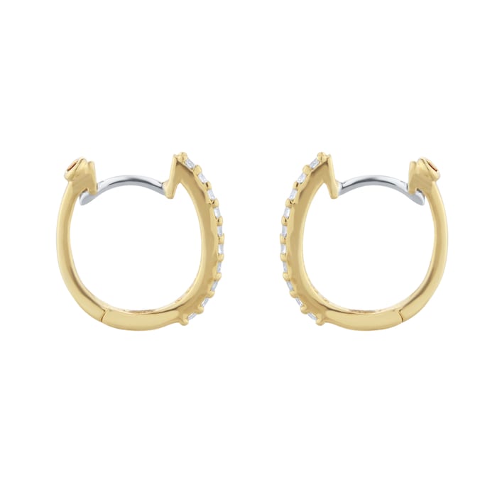 Roberto Coin Perfect Diamond Hoop® 18ct Yellow Gold 0.20ct Diamond Huggie Hoop Earrings