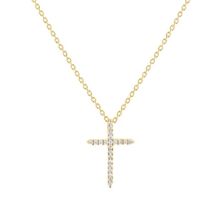 Roberto Coin Tiny Treasures 18ct Yellow Gold 0.10ct Diamond Cross Necklace