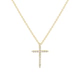 Roberto Coin Tiny Treasures 18ct Yellow Gold 0.10ct Diamond Cross Necklace