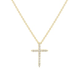 37050097 - Tiny Treasures 18ct Yellow Gold 0.10ct Diamond Cross Necklace