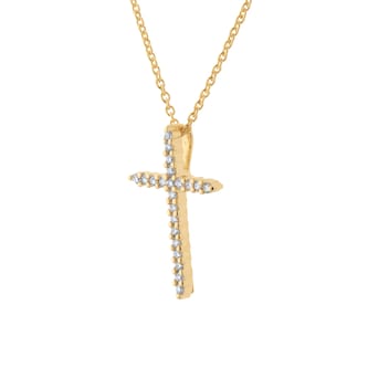 Roberto Coin Tiny Treasures 18ct Yellow Gold 0.10ct Diamond Cross Necklace