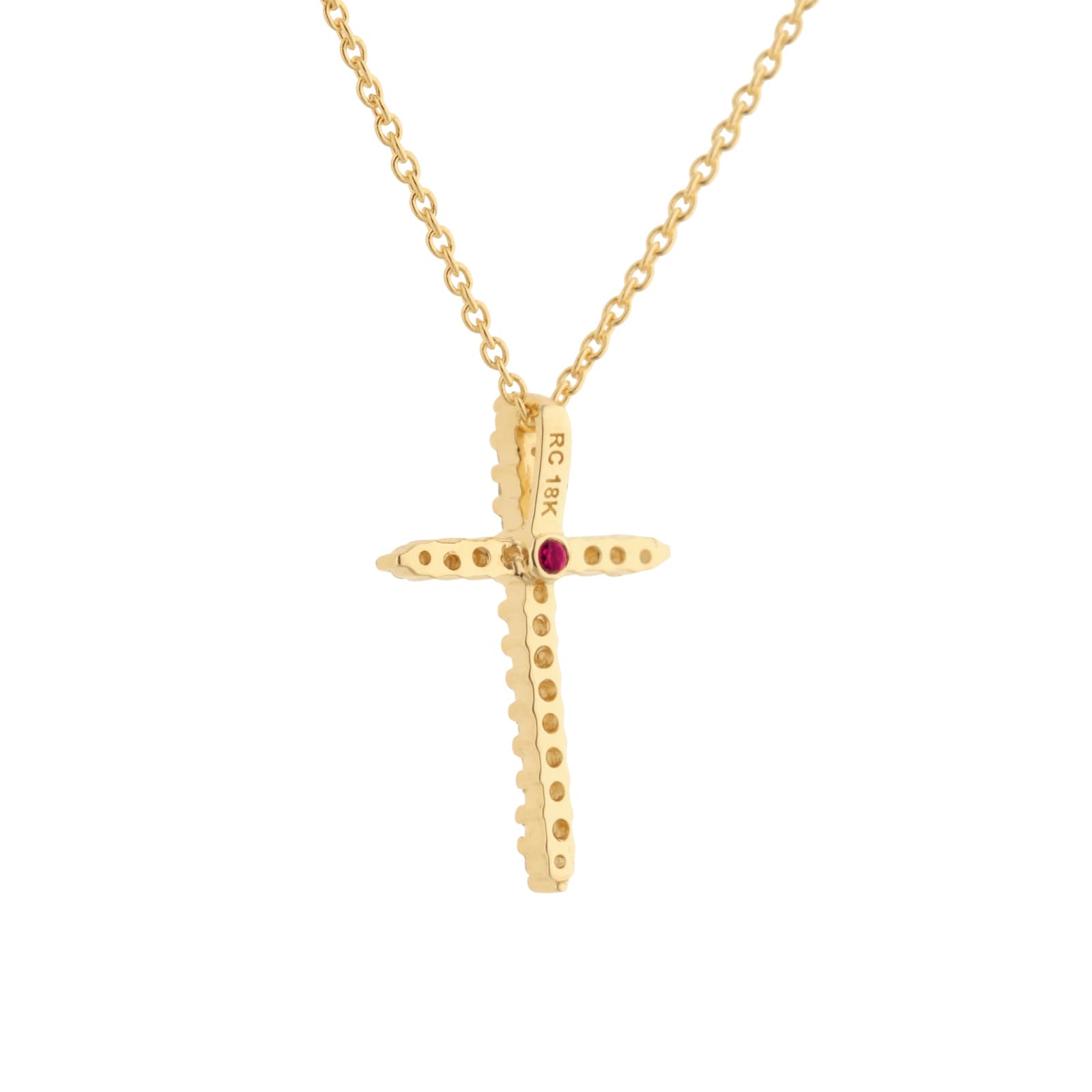 Roberto Coin Tiny Treasures 18ct Yellow Gold 0.10ct Diamond Cross Necklace Roberto Coin Tiny Treasures 18ct Yellow Gold 0.10ct Diamond Cross Necklace