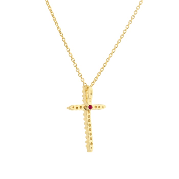 Roberto Coin Tiny Treasures 18ct Yellow Gold 0.10ct Diamond Cross Necklace
