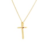 Roberto Coin Tiny Treasures 18ct Yellow Gold 0.10ct Diamond Cross Necklace