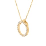 Roberto Coin Tiny Treasures 18ct Yellow Gold 0.09ct Diamond Small Circle Pendant Necklace