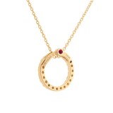 Roberto Coin Tiny Treasures 18ct Yellow Gold 0.09ct Diamond Small Circle Pendant Necklace