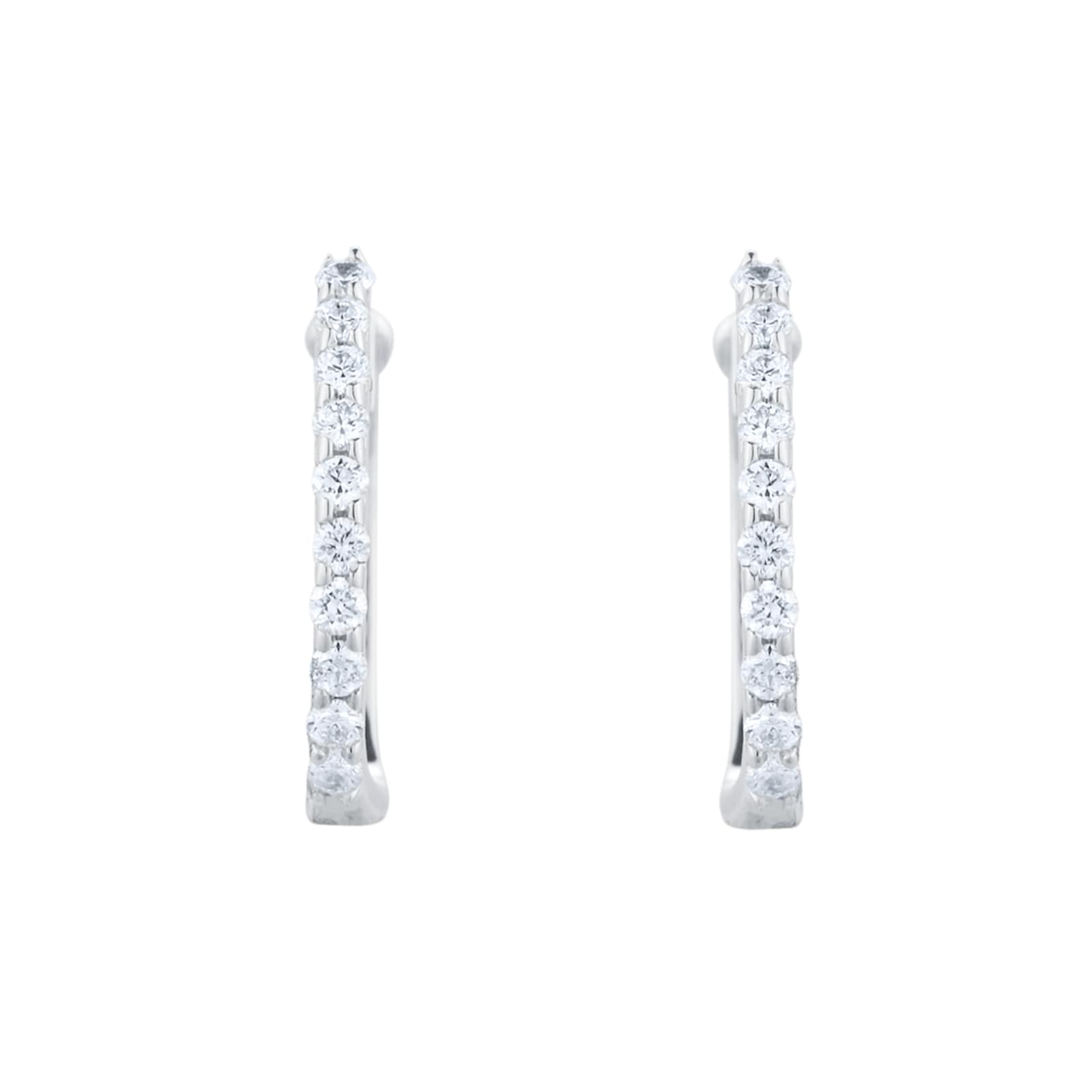 Roberto Coin The Perfect Diamond Hoop 18ct White Gold 0.20ct Diamond Huggie Hoop Earrings Roberto Coin The Perfect Diamond Hoop 18ct White Gold 0.20ct Diamond Huggie Hoop Earrings