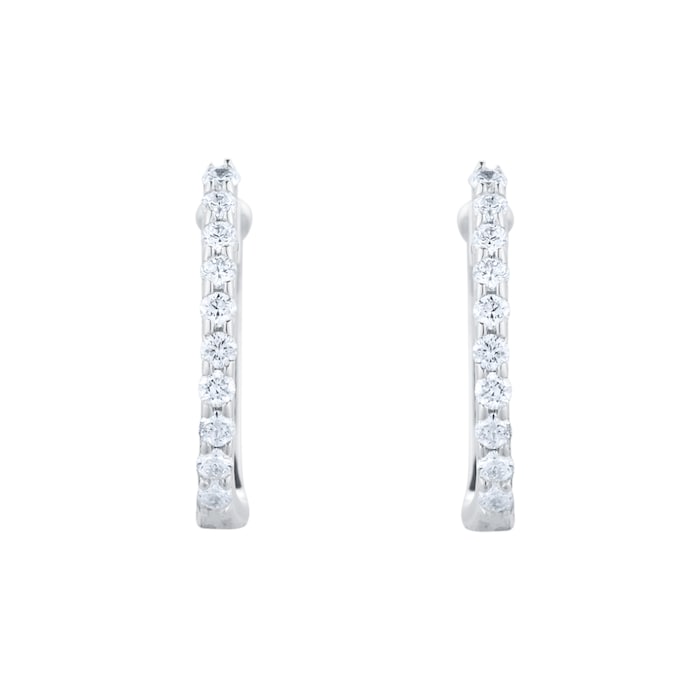 Roberto Coin The Perfect Diamond Hoop® 18ct White Gold 0.20ct Diamond Huggie Hoop Earrings