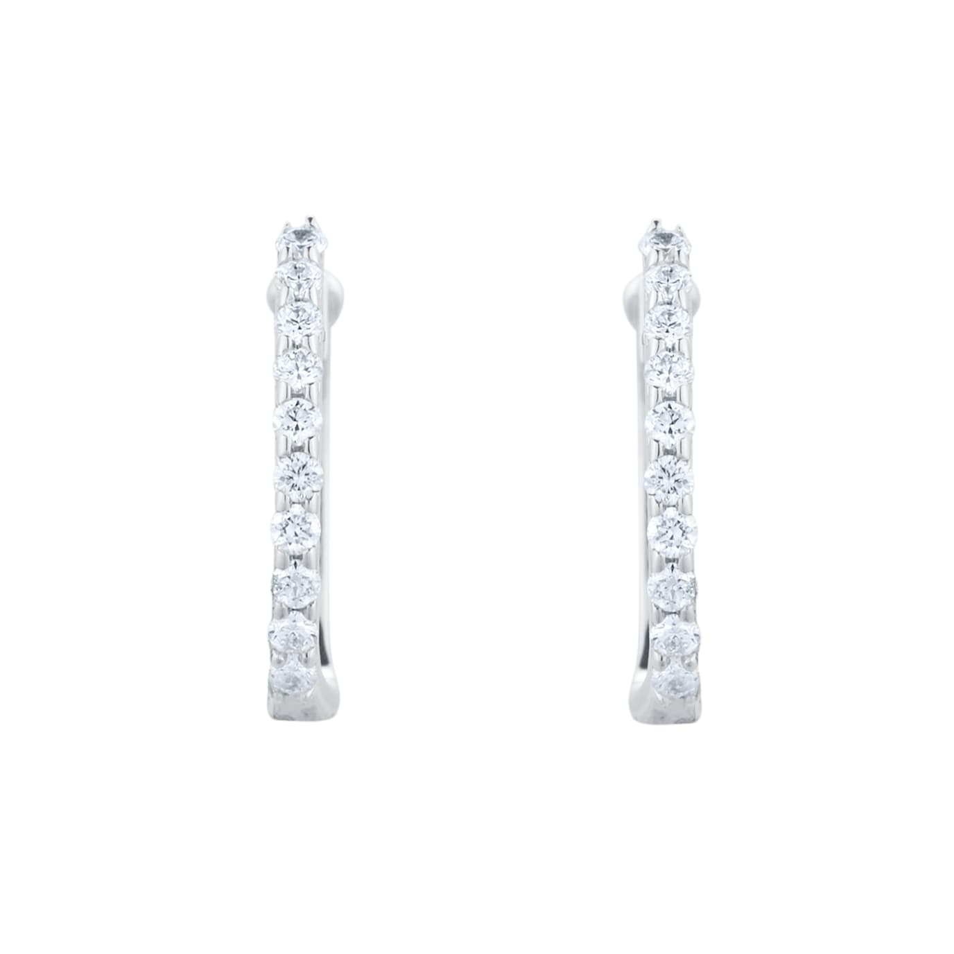 Roberto Coin The Perfect Diamond Hoop® 18ct White Gold 0.20ct Diamond Huggie Hoop Earrings