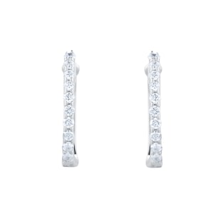 Roberto Coin The Perfect Diamond Hoop® 18ct White Gold 0.20ct Diamond Huggie Hoop Earrings