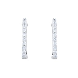 37050099 - The Perfect Diamond Hoop® 18ct White Gold 0.20ct Diamond Huggie Hoop Earrings