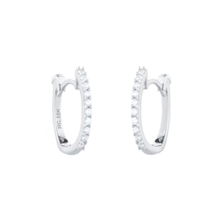 Roberto Coin The Perfect Diamond Hoop® 18ct White Gold 0.20ct Diamond Huggie Hoop Earrings