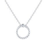 Roberto Coin Tiny Treasures 18ct White Gold 0.09ct Diamond Small Circle Pendant Necklace