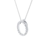 Roberto Coin Tiny Treasures 18ct White Gold 0.09ct Diamond Small Circle Pendant Necklace