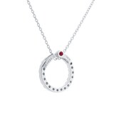 Roberto Coin Tiny Treasures 18ct White Gold 0.09ct Diamond Small Circle Pendant Necklace