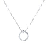 Roberto Coin Tiny Treasures 18ct White Gold 0.09ct Diamond Small Circle Pendant Necklace