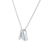 Roberto Coin Tiny Treasures 18ct White Gold 0.06ct Love Letter A Necklace