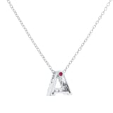 Roberto Coin Tiny Treasures 18ct White Gold 0.06ct Love Letter A Necklace
