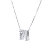 Roberto Coin Tiny Treasures 18ct White Gold 0.08ct Love Letter M Necklace