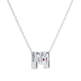 Roberto Coin Tiny Treasures 18ct White Gold 0.08ct Love Letter M Necklace