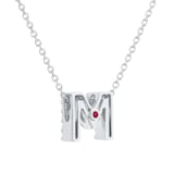 Roberto Coin Tiny Treasures 18ct White Gold 0.08ct Love Letter M Necklace