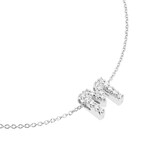 Roberto Coin Tiny Treasures 18ct White Gold 0.08ct Love Letter M Necklace