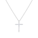Roberto Coin Tiny Treasures 18ct White Gold 0.10ct Diamond Cross Necklace