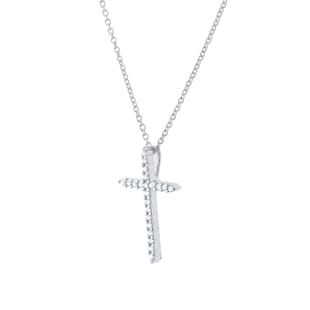 Roberto Coin Tiny Treasures 18ct White Gold 0.10ct Diamond Cross Necklace