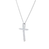 Roberto Coin Tiny Treasures 18ct White Gold 0.10ct Diamond Cross Necklace