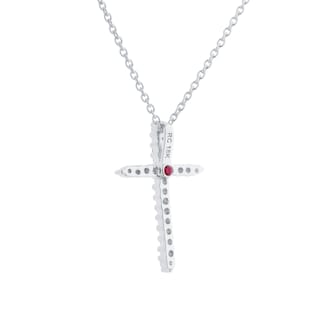 Roberto Coin Tiny Treasures 18ct White Gold 0.10ct Diamond Cross Necklace