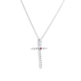 Roberto Coin Tiny Treasures 18ct White Gold 0.10ct Diamond Cross Necklace