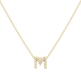 Roberto Coin Tiny Treasures 18ct Yellow Gold 0.08ct Love Letter M Necklace