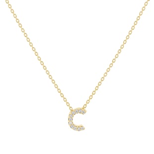 Roberto Coin Tiny Treasures 18ct Yellow Gold 0.05ct Love Letter C Necklace