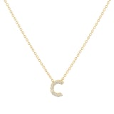 Roberto Coin Tiny Treasures 18ct Yellow Gold 0.05ct Love Letter C Necklace
