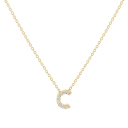 37050106 - Tiny Treasures 18ct Yellow Gold 0.05ct Love Letter C Necklace