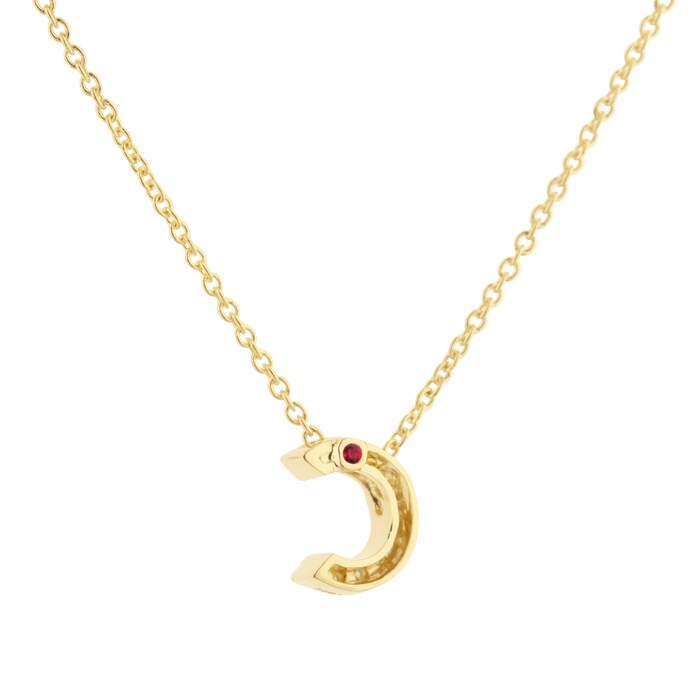 Roberto Coin Tiny Treasures 18ct Yellow Gold 0.05ct Love Letter C Necklace