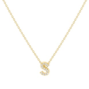 Roberto Coin Tiny Treasures 18ct Yellow Gold 0.05ct Love Letter S Necklace